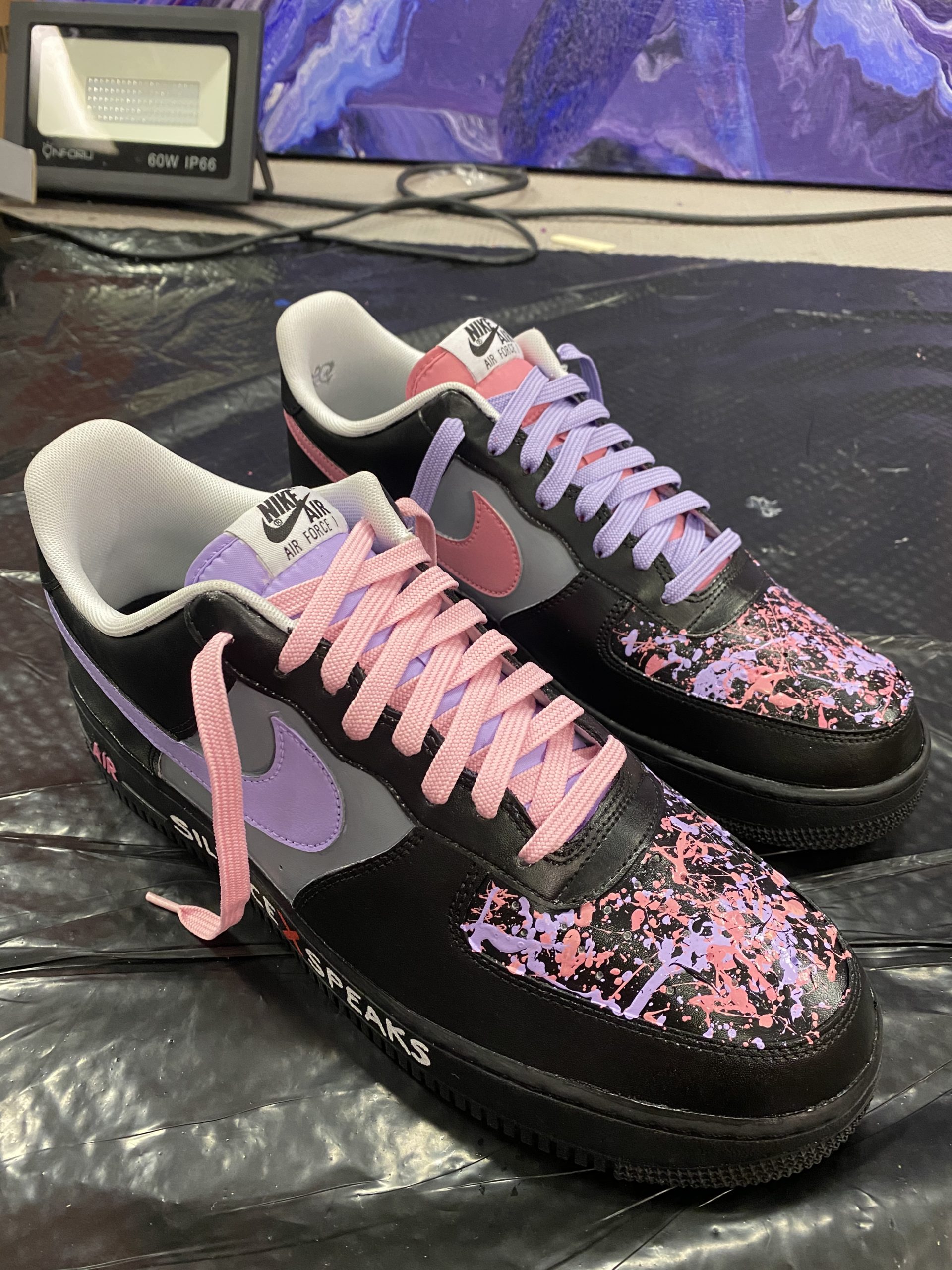 Nike Air Force 1 with custom pink art
